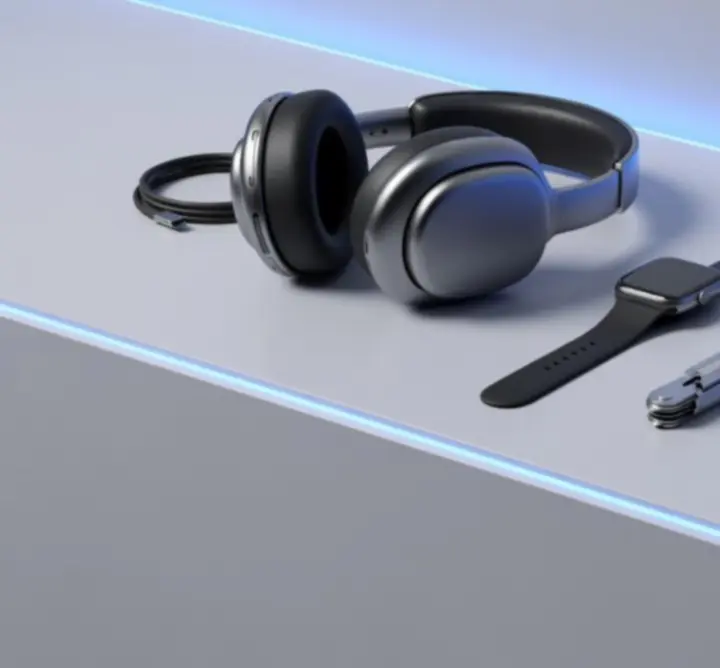 Assortment of consumer electronics and modern gadgets