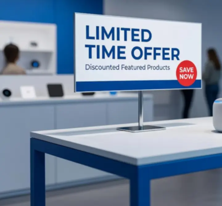 Clean promotional banner announcing limited-time offers on selected products