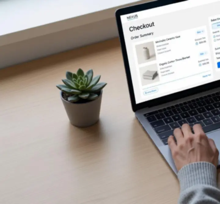 Laptop showing a secure online ordering process