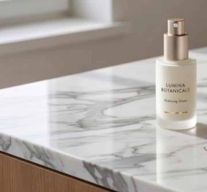 Bottle product photographed in a clean lifestyle setting